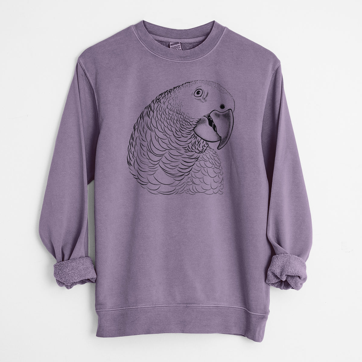 African Grey Parrot - Unisex Pigment Dyed Crew Sweatshirt