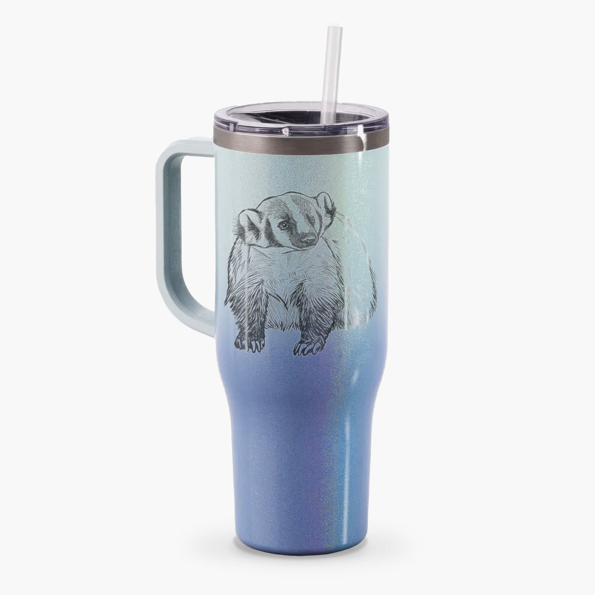 American Badger - Taxidea taxus - 40oz Tumbler with Handle