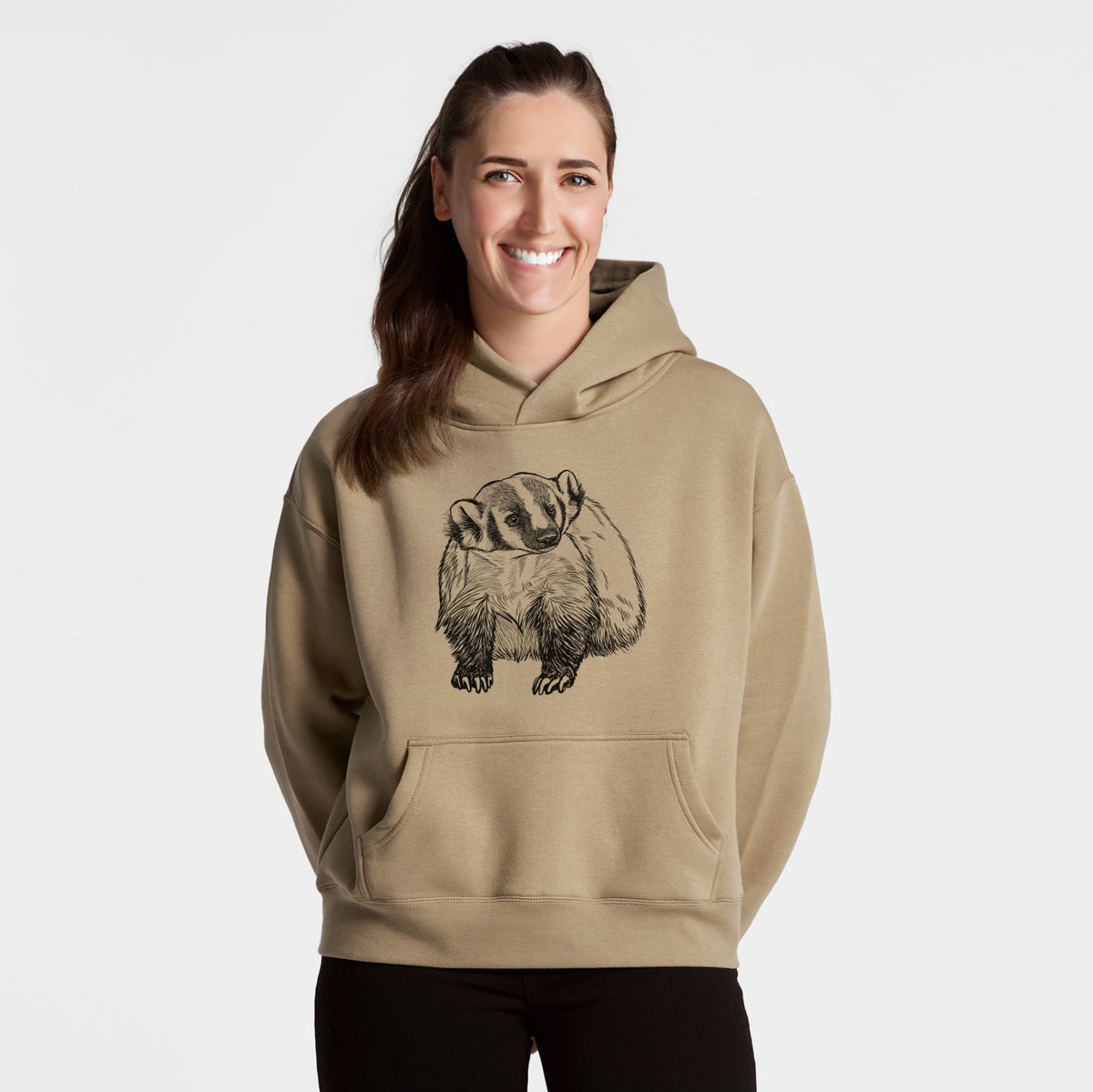 American Badger - Taxidea taxus - Women&#39;s Heavyweight Relaxed Hoodie