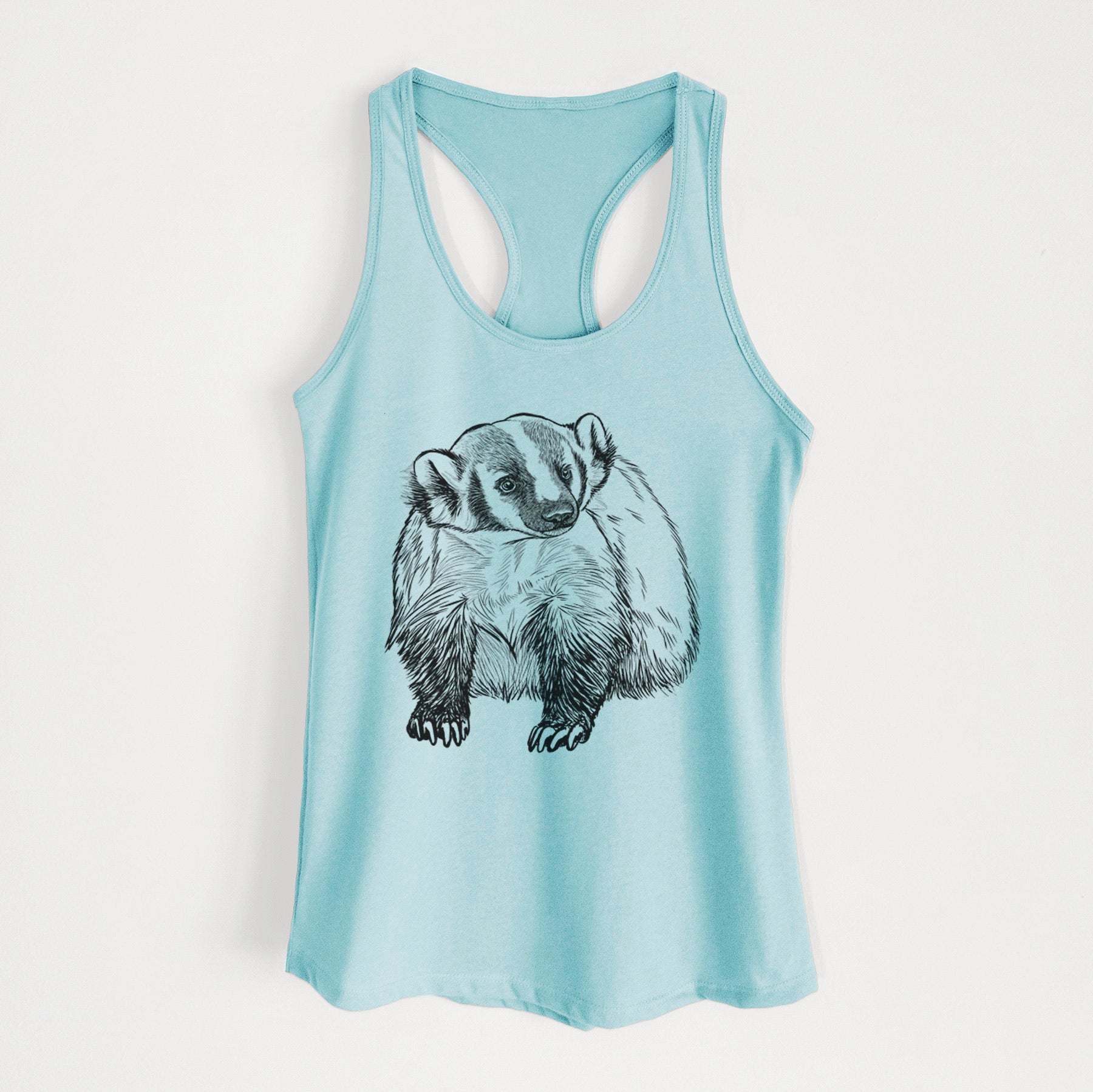 American Badger - Taxidea taxus - Women's Racerback Tanktop
