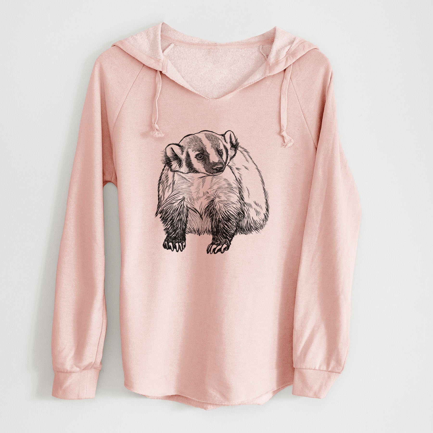American Badger - Taxidea taxus - Cali Wave Hooded Sweatshirt