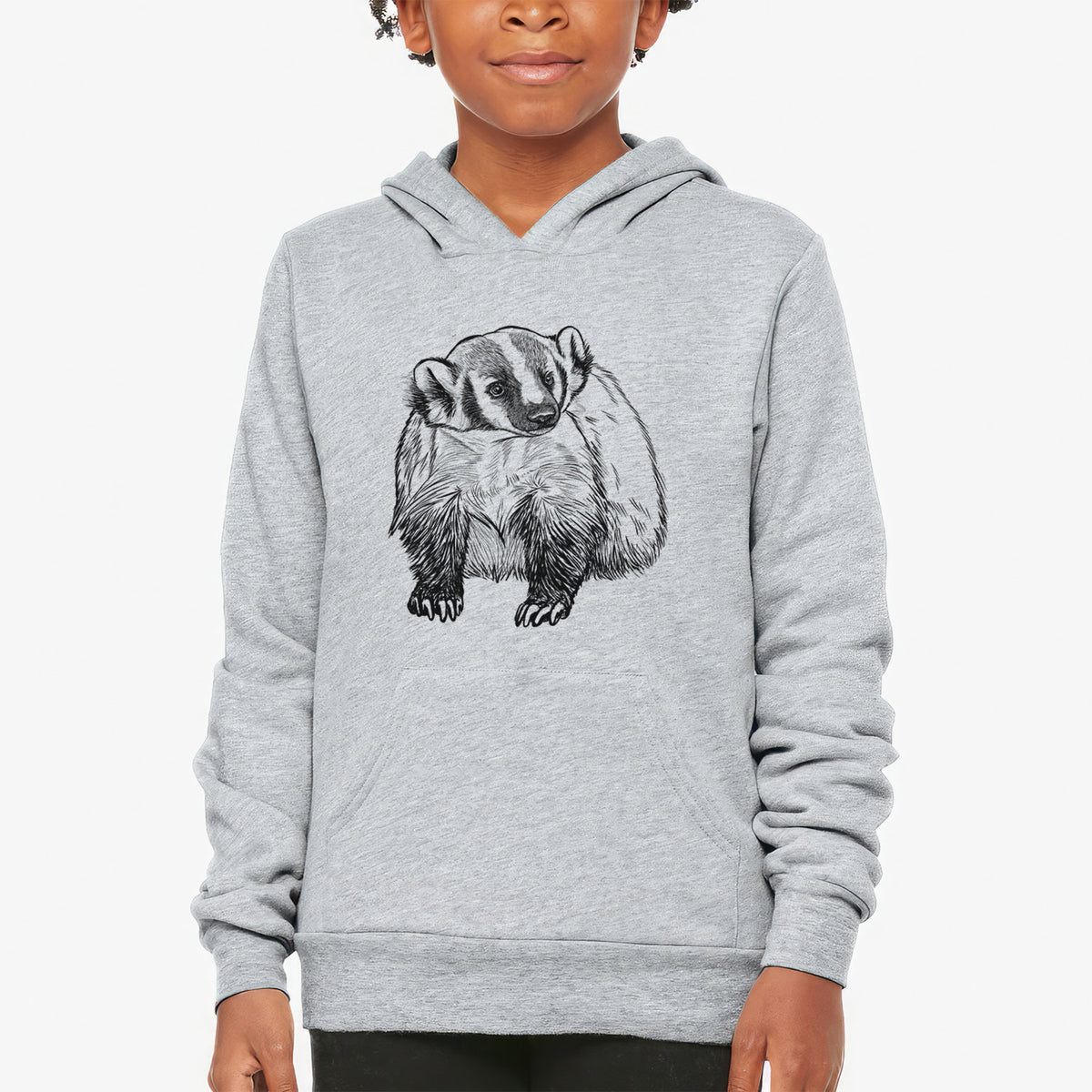 American Badger - Taxidea taxus - Youth Hoodie Sweatshirt