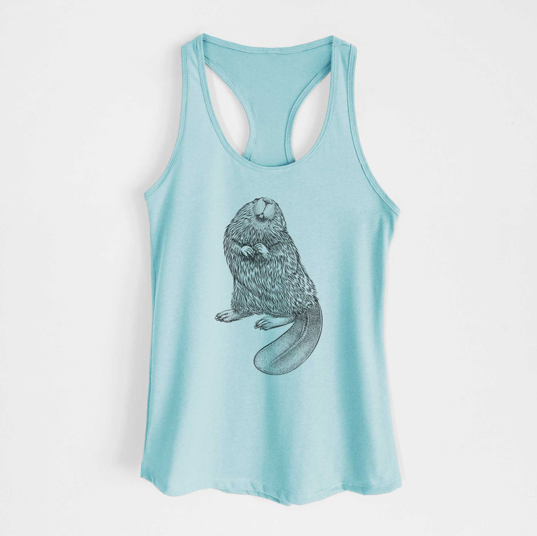 North American Beaver - Castor canadensis - Women's Racerback Tanktop