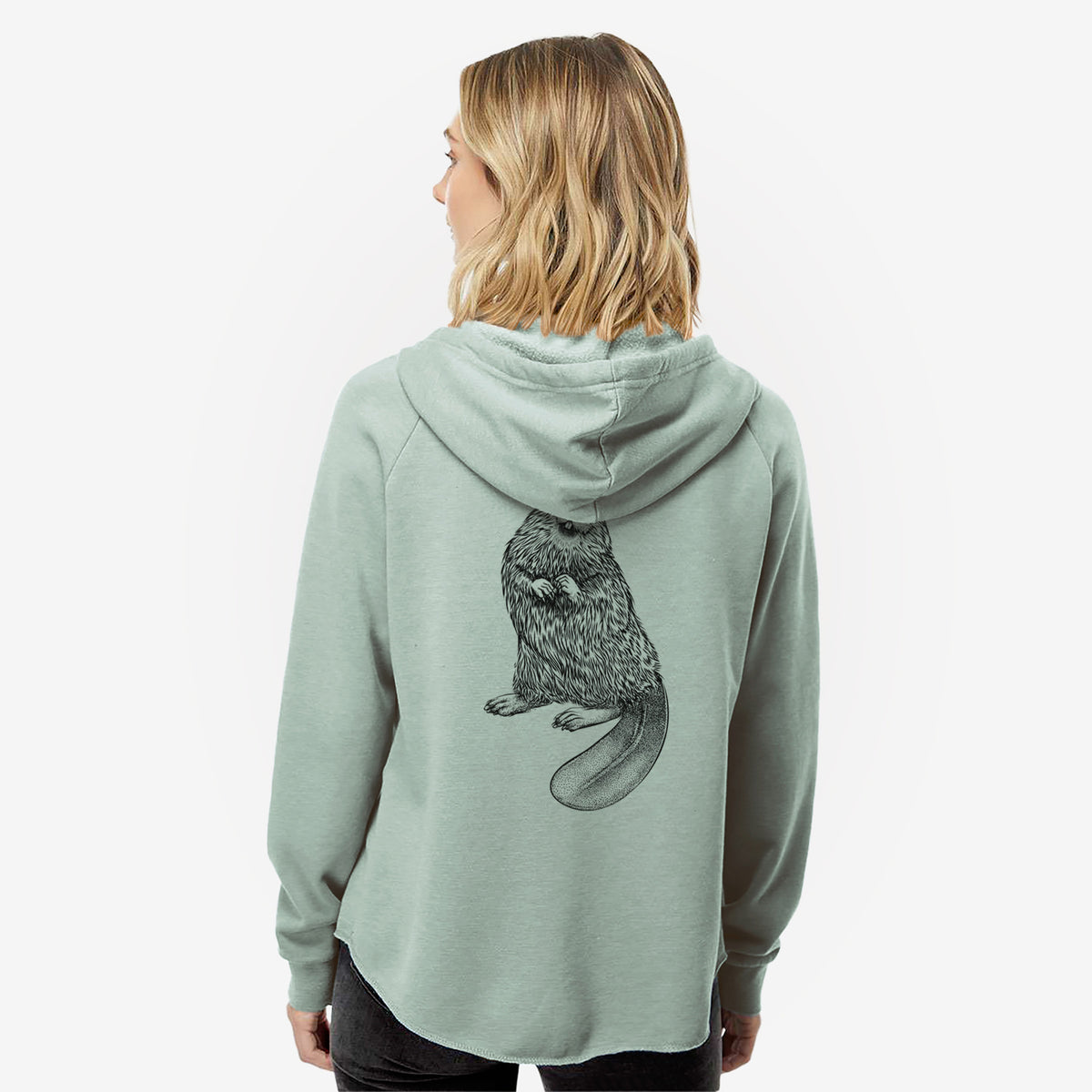 North American Beaver - Castor canadensis - Women&#39;s Cali Wave Zip-Up Sweatshirt