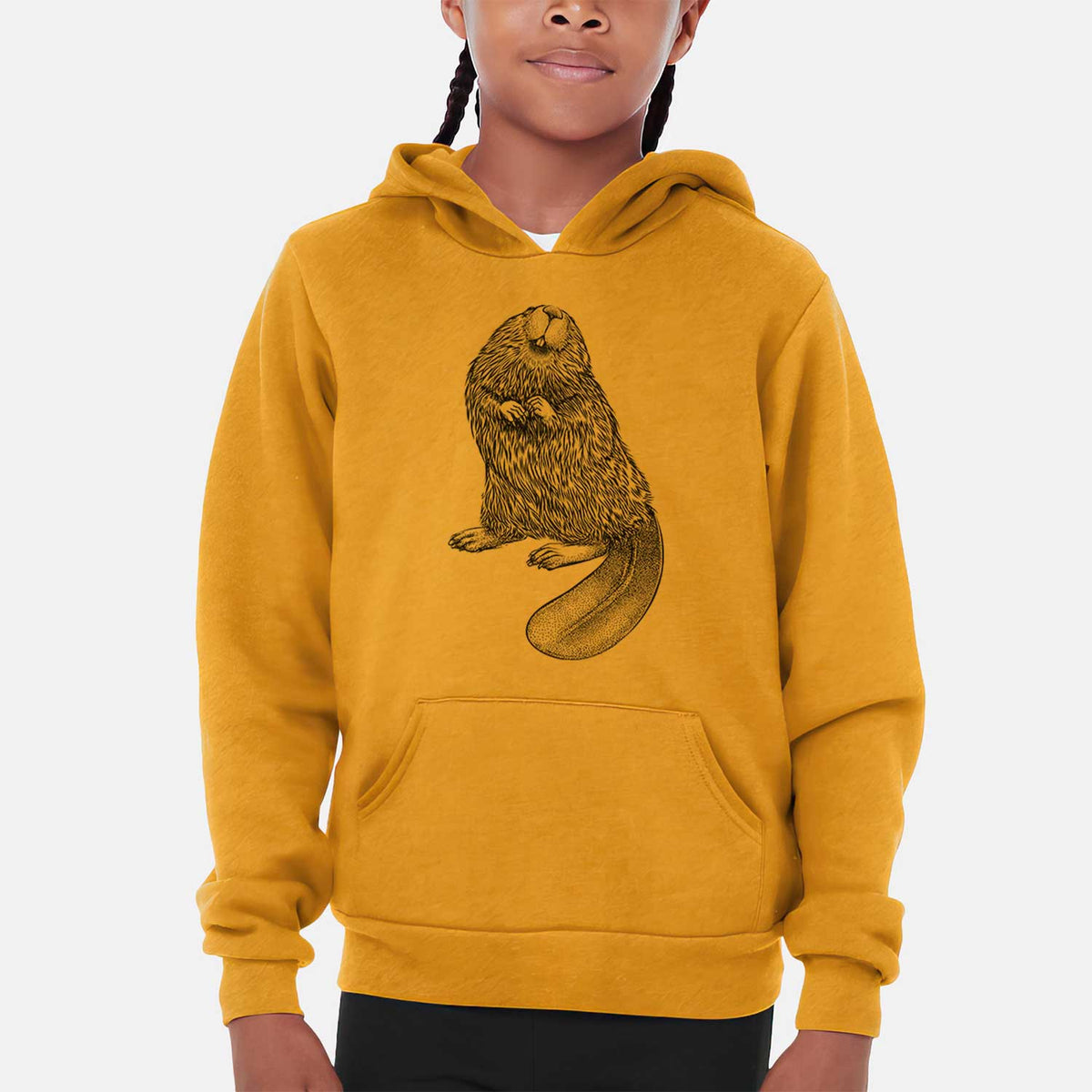 North American Beaver - Castor canadensis - Youth Hoodie Sweatshirt