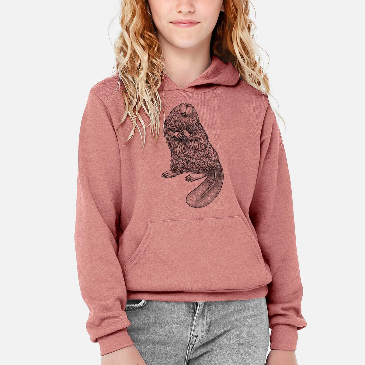 North American Beaver - Castor canadensis - Youth Hoodie Sweatshirt