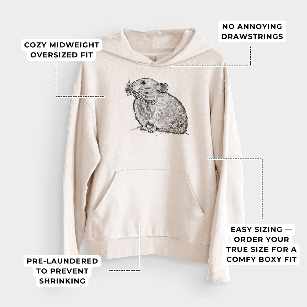 Ochotona princeps - American Pika  - Bodega Midweight Hoodie