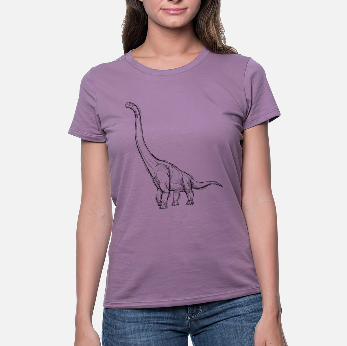Apatosaurus Excelsus - Women&#39;s Crewneck - Made in USA - 100% Organic Cotton