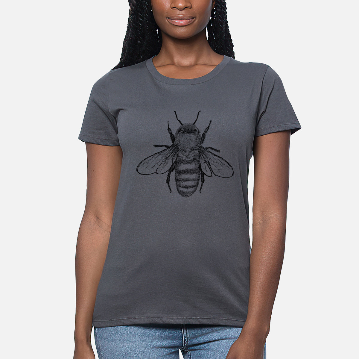 Apis Mellifera - Honey Bee - Women&#39;s Crewneck - Made in USA - 100% Organic Cotton