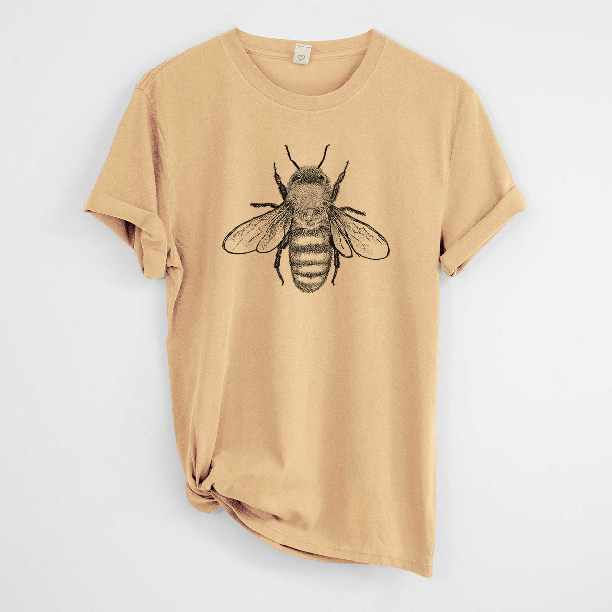 Apis Mellifera - Honey Bee -  Mineral Wash 100% Organic Cotton Short Sleeve