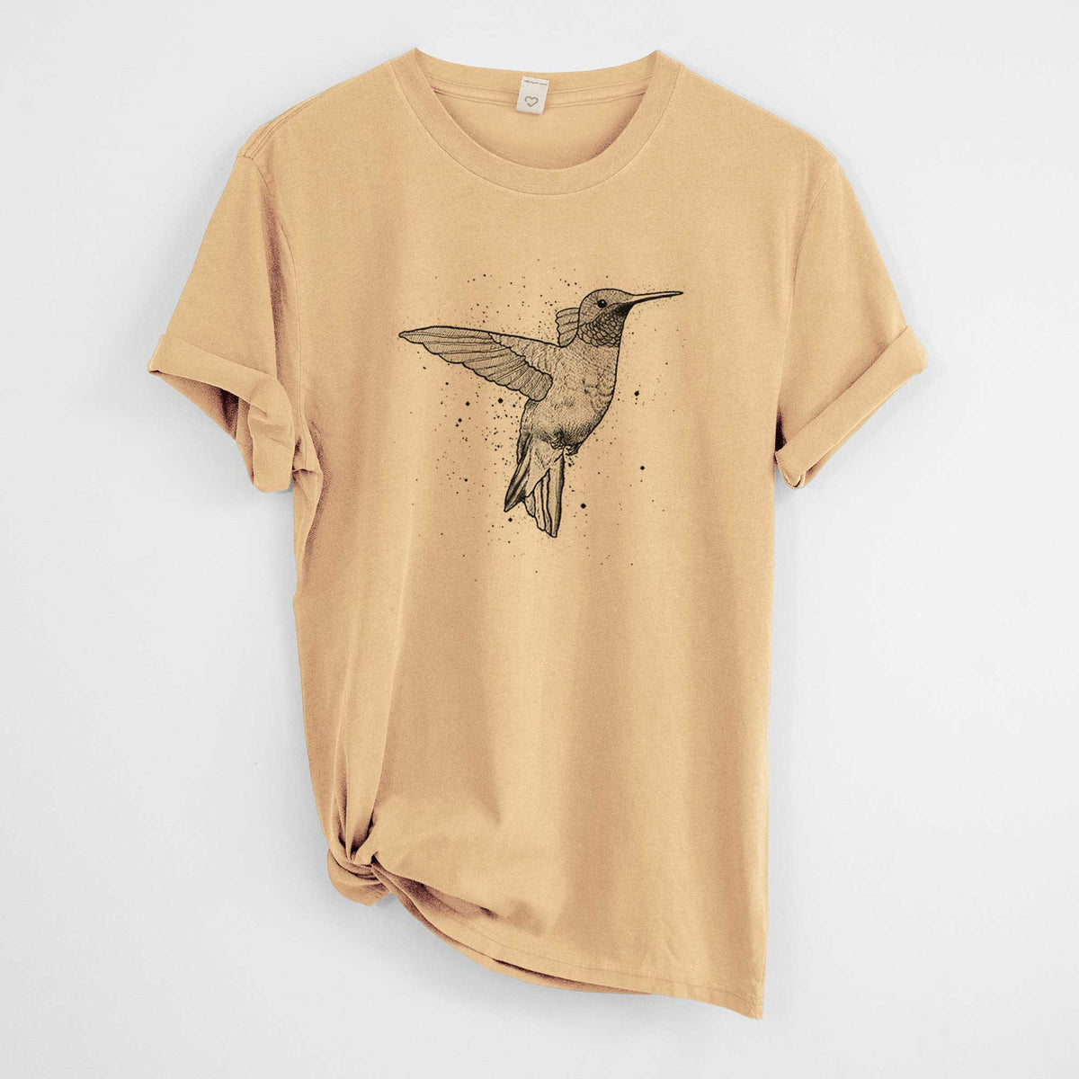 Archilochus Colubris - Ruby-throated Hummingbird -  Mineral Wash 100% Organic Cotton Short Sleeve