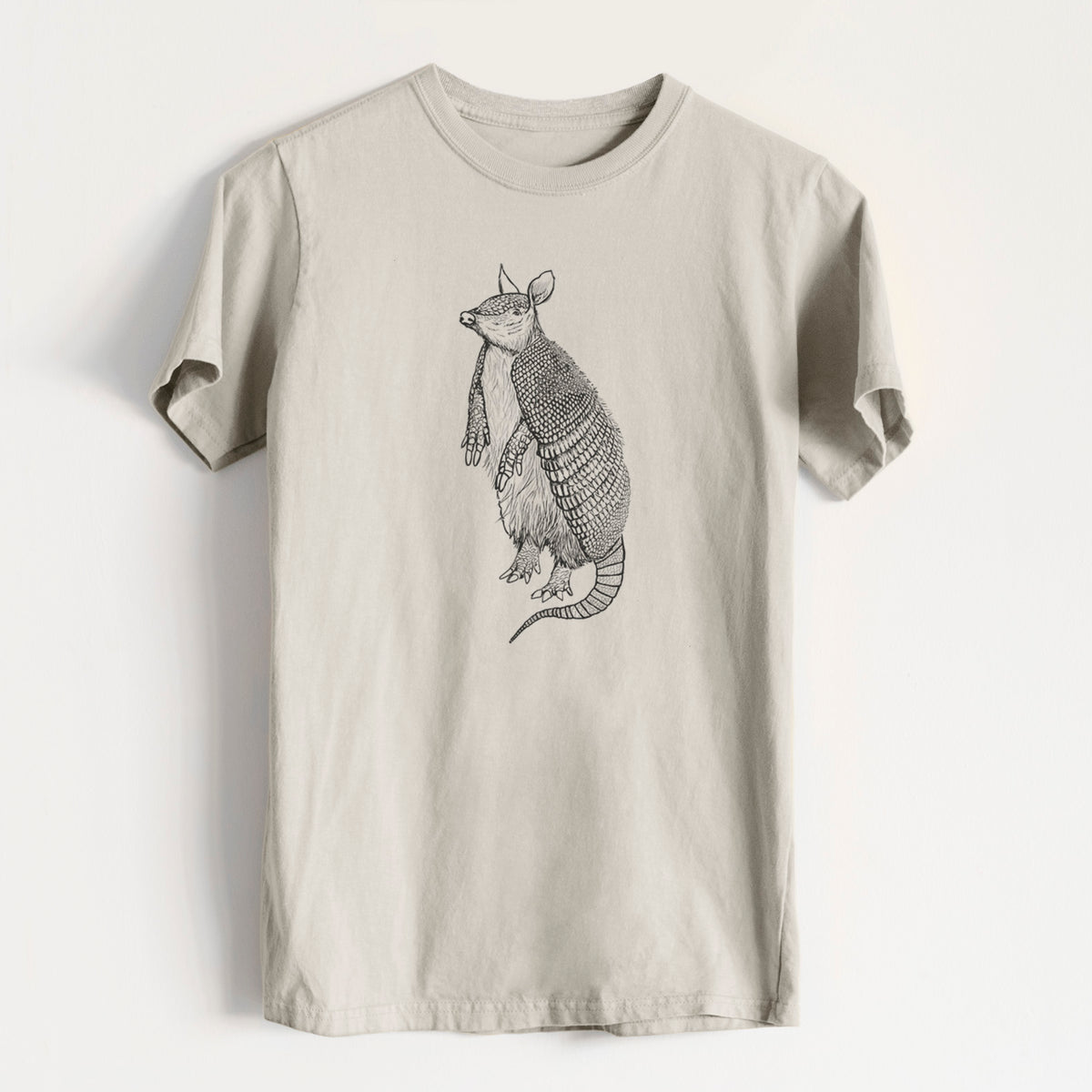 Nine-Banded Armadillo - Dasypus novemcinctus - Heavyweight Men&#39;s 100% Organic Cotton Tee