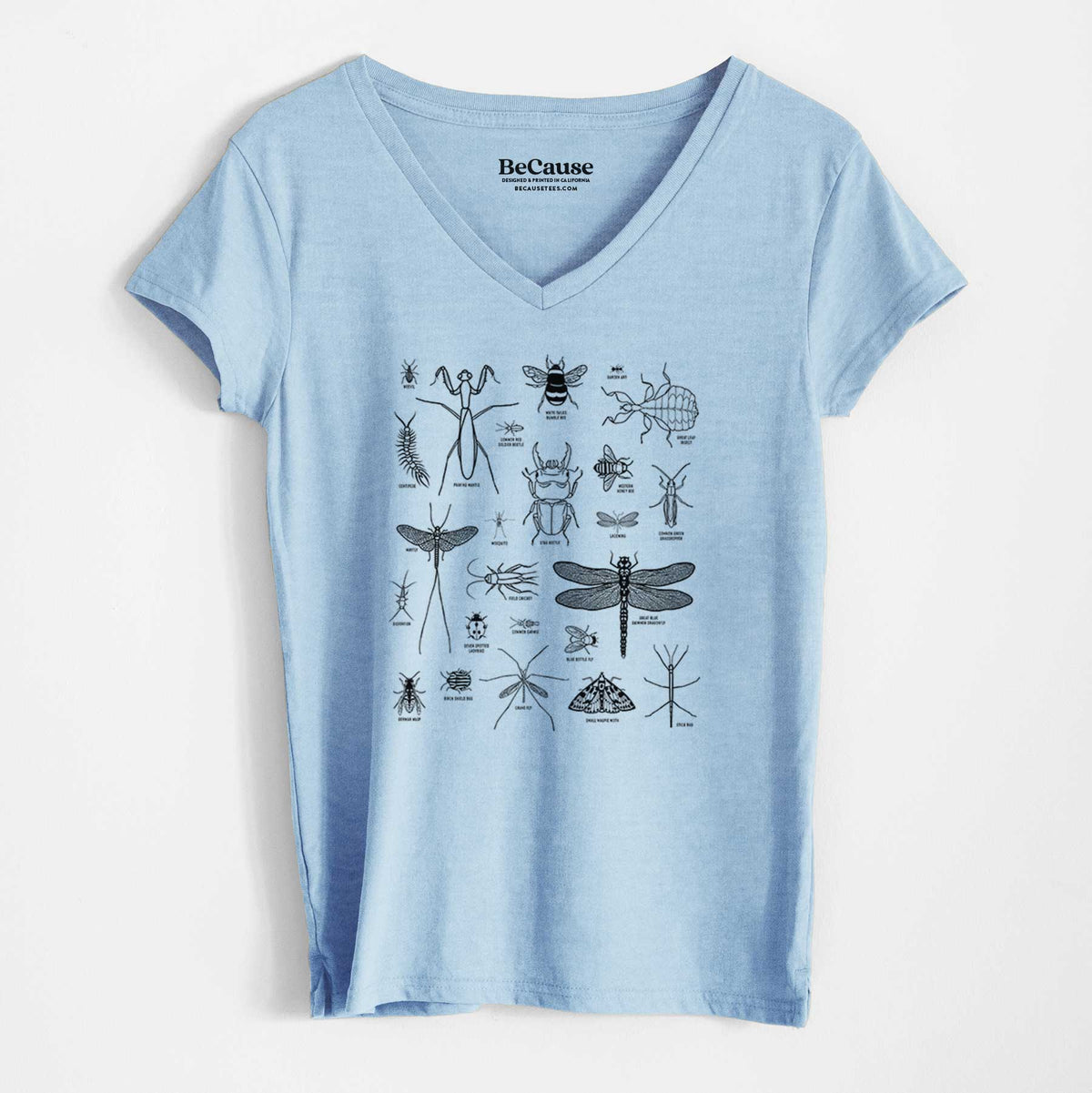 Chart of Arthropods/Insects - Women&#39;s 100% Recycled V-neck
