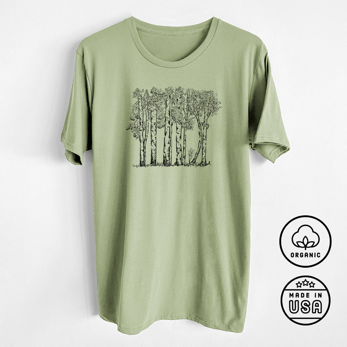 Quaking Aspens - Populus tremuloides - Unisex Crewneck - Made in USA - 100% Organic Cotton