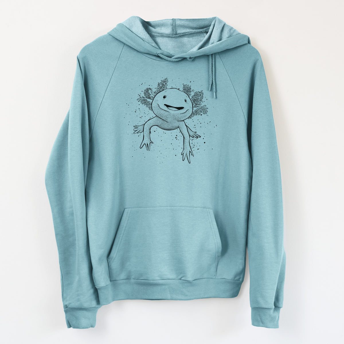 Axolotl - Ambystoma mexicanum - Unisex Pullover Hoodie - Made in USA - 100% Organic Cotton