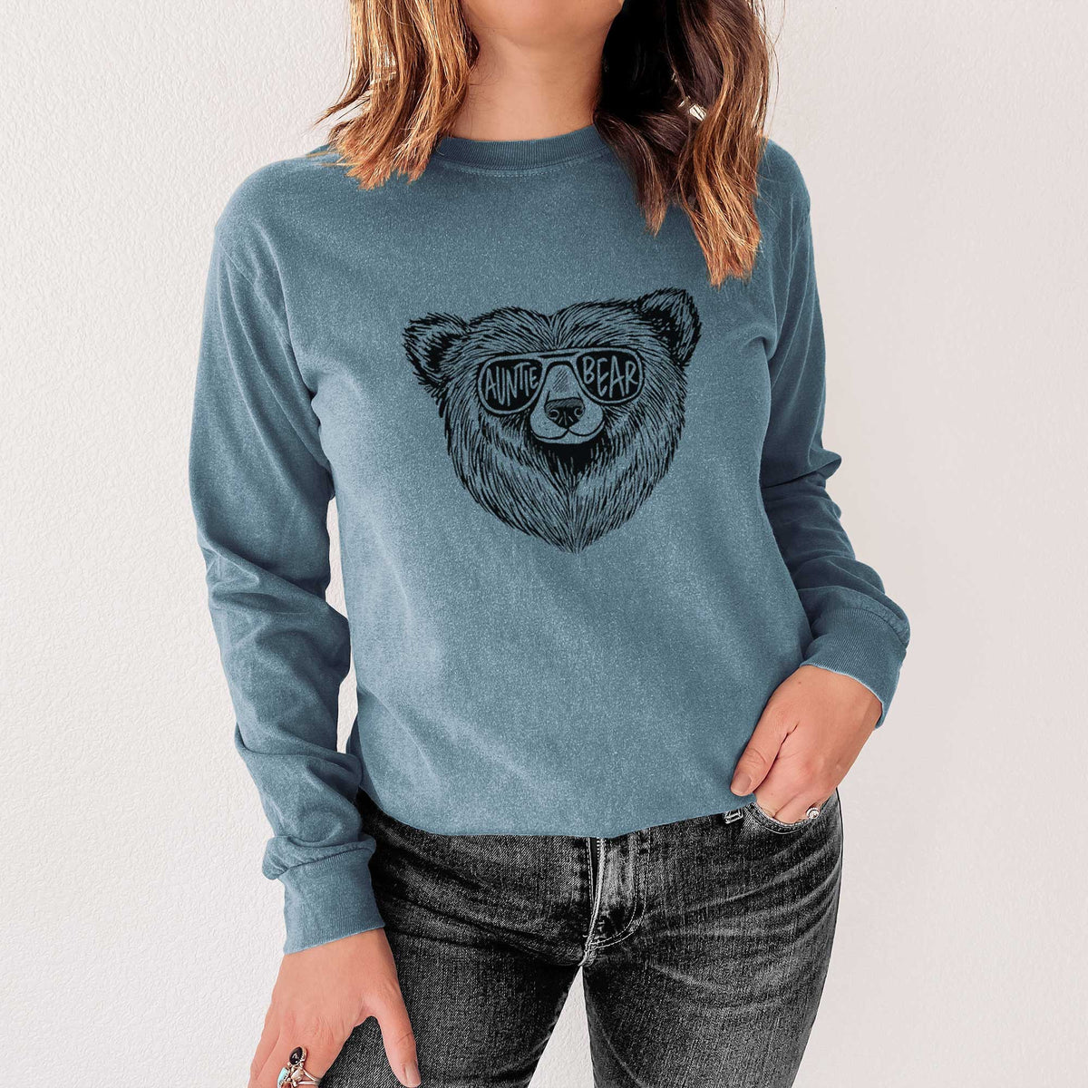 Auntie Bear - Heavyweight 100% Cotton Long Sleeve
