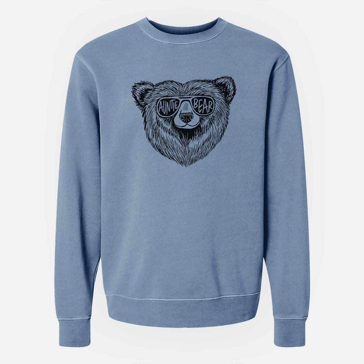 Auntie Bear - Unisex Pigment Dyed Crew Sweatshirt