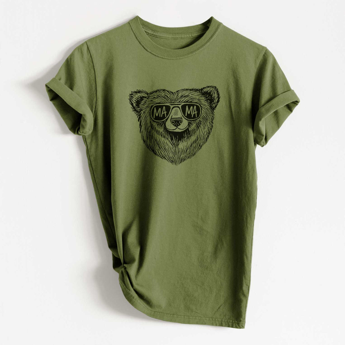 Mama Bear - Mama Glasses - Heavyweight Men&#39;s 100% Organic Cotton Tee