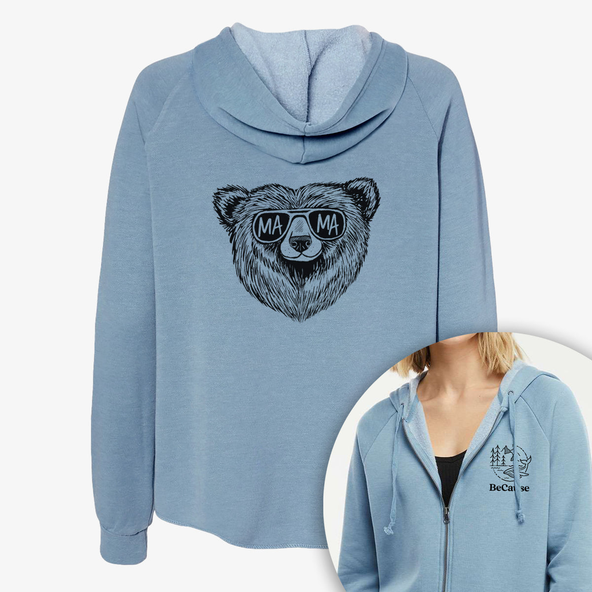 Mama Bear - Mama Glasses - Women&#39;s Cali Wave Zip-Up Sweatshirt