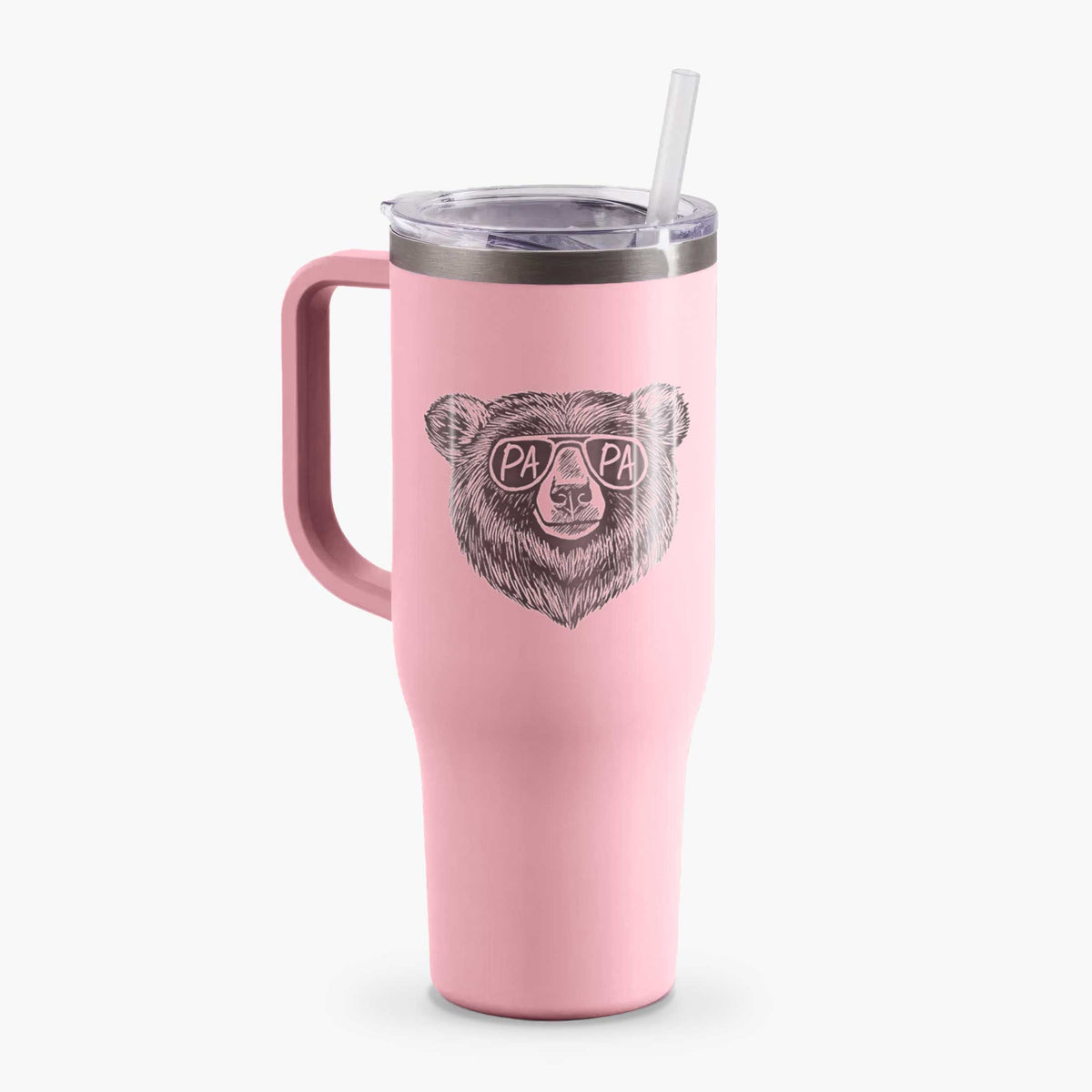 Papa Bear - Papa Glasses - 40oz Tumbler with Handle