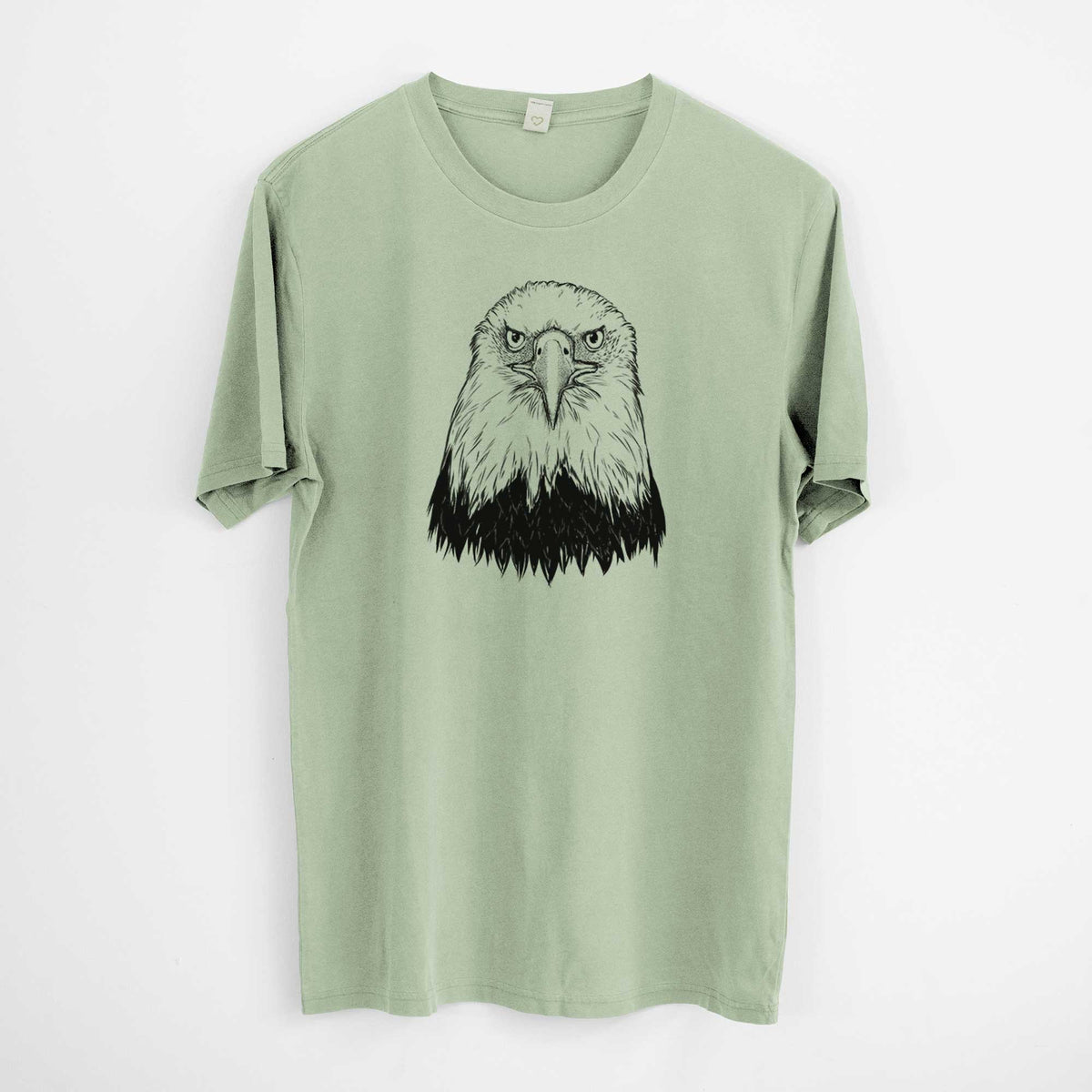 Haliaeetus Leucocephalus - American Bald Eagle -  Mineral Wash 100% Organic Cotton Short Sleeve