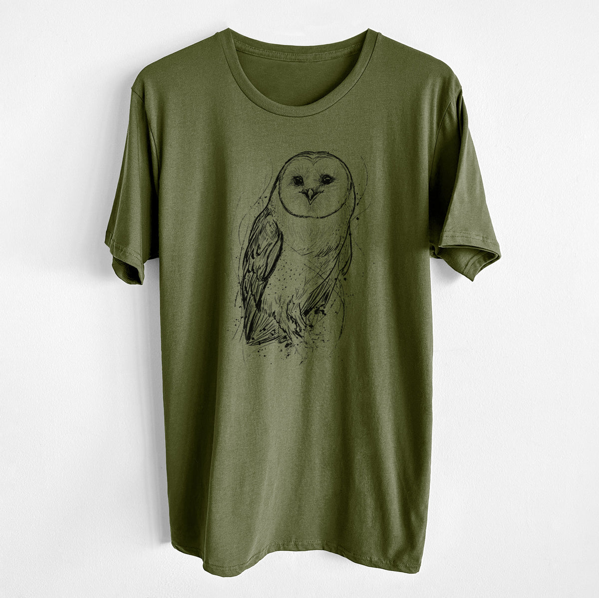 Barn Owl - Tyto alba - Unisex Crewneck - Made in USA - 100% Organic Cotton