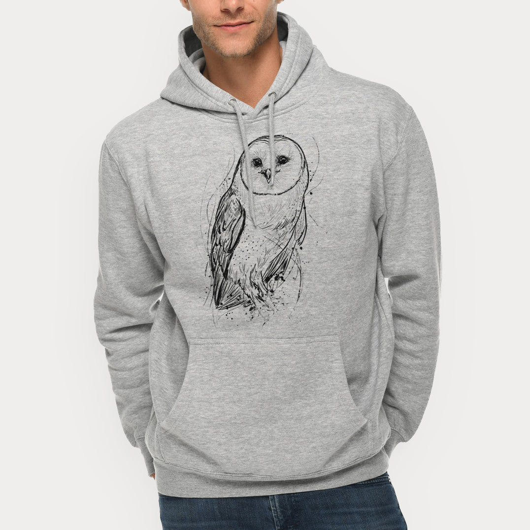 Barn Owl - Tyto alba  - Mid-Weight Unisex Premium Blend Hoodie