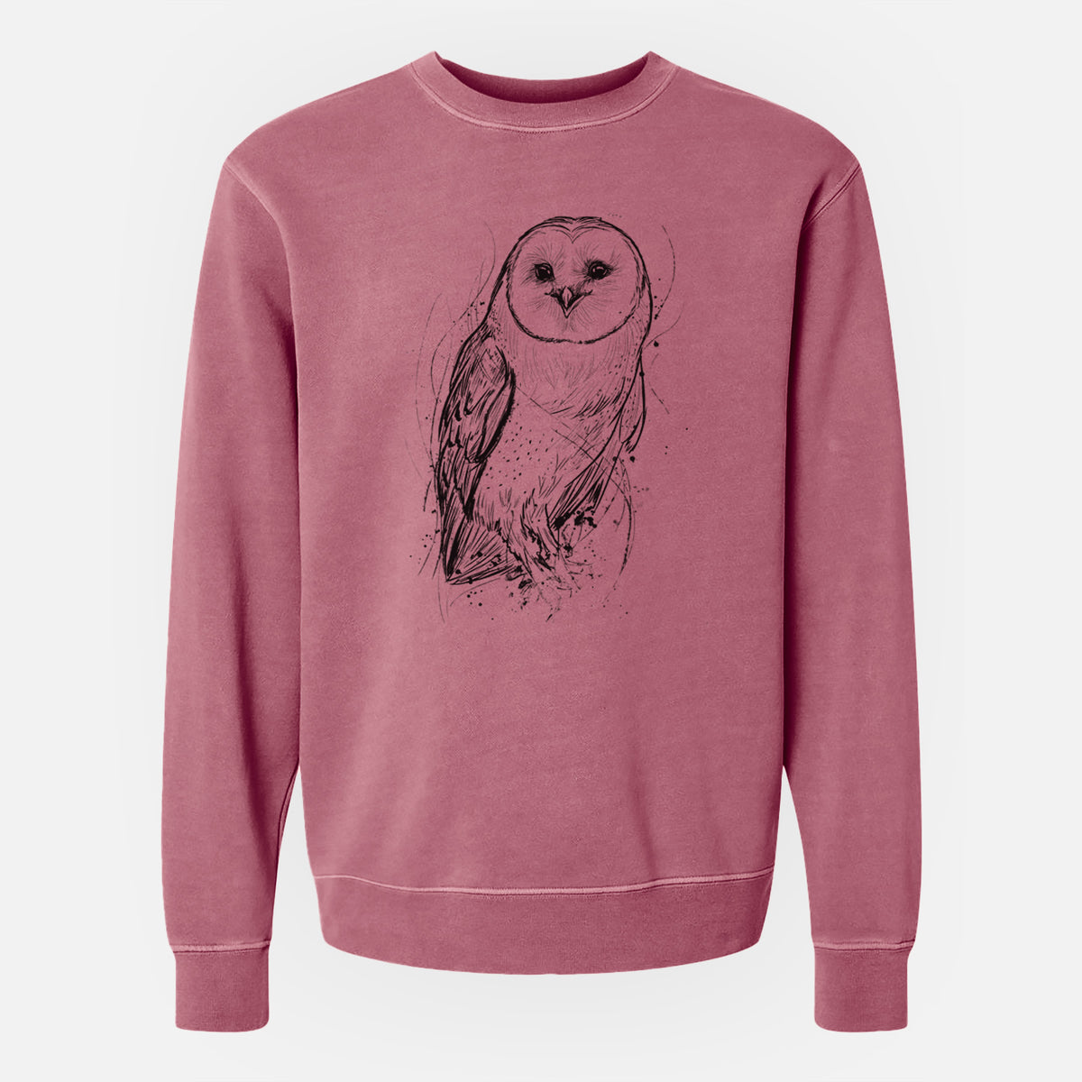 Barn Owl - Tyto alba - Unisex Pigment Dyed Crew Sweatshirt