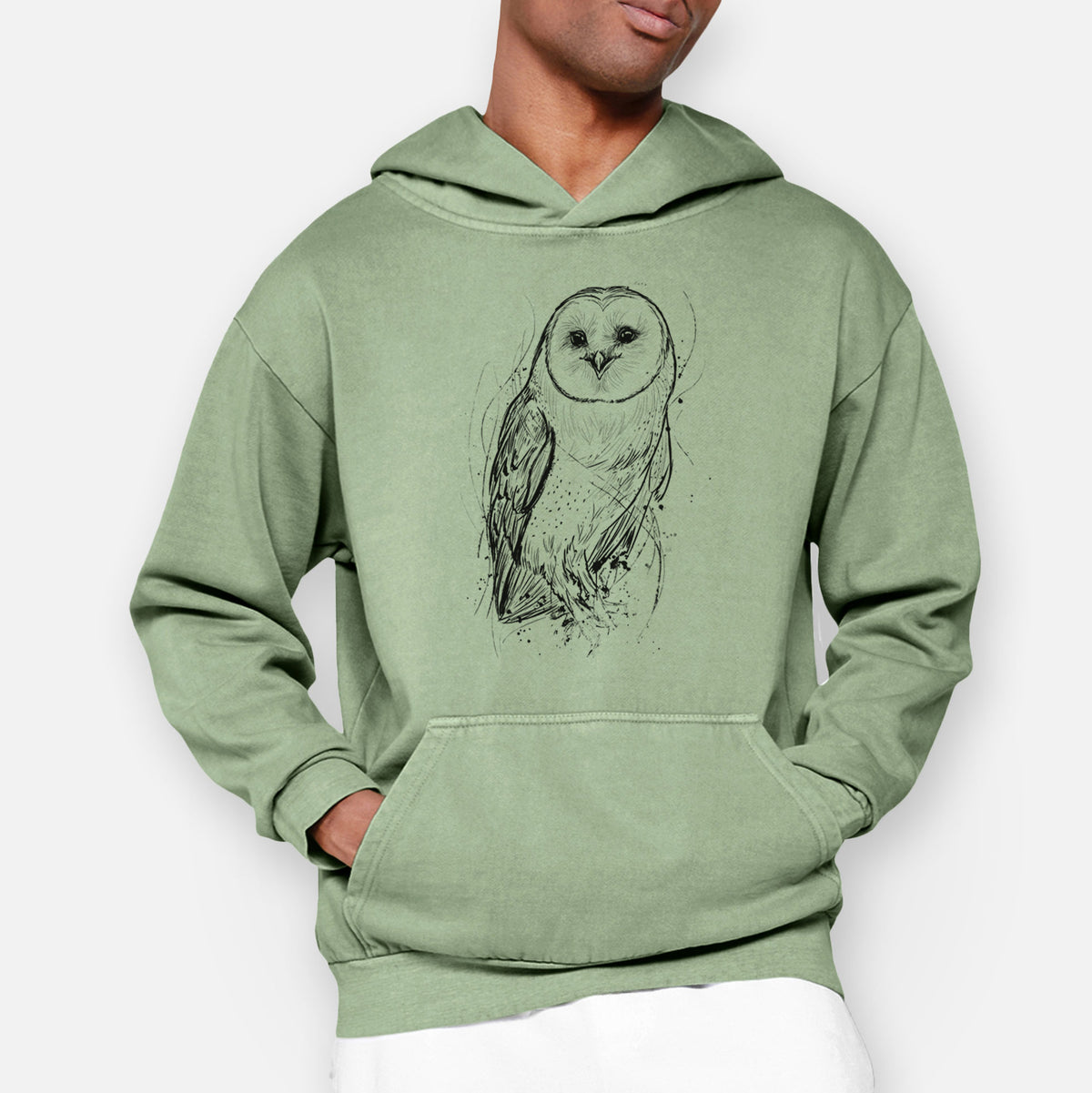 Barn Owl - Tyto alba  - Urban Heavyweight Hoodie