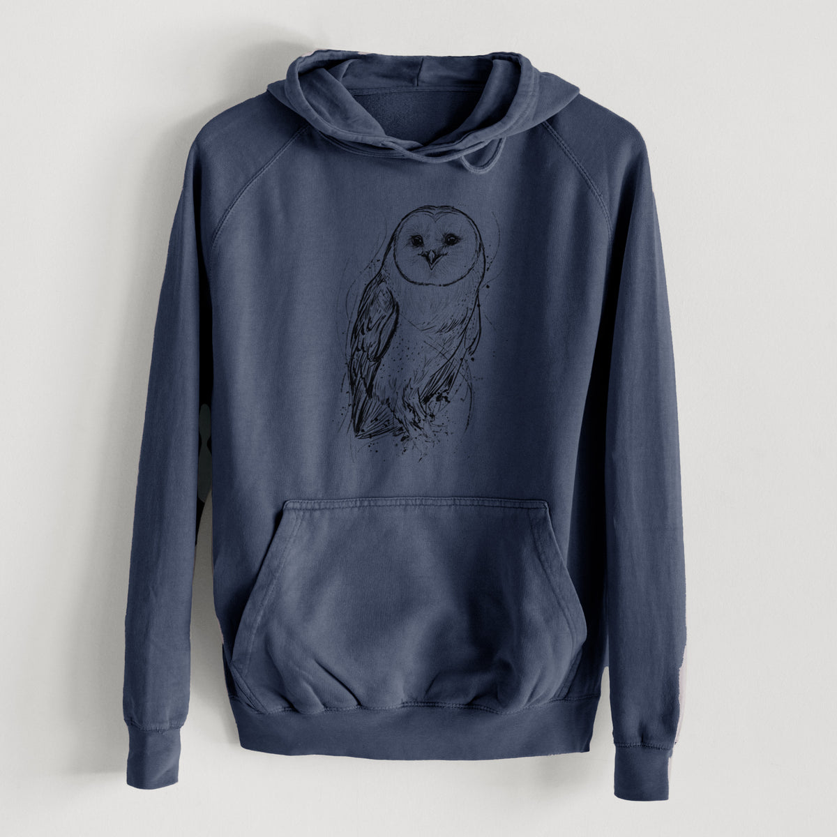 Barn Owl - Tyto alba  - Mid-Weight Unisex Vintage 100% Cotton Hoodie