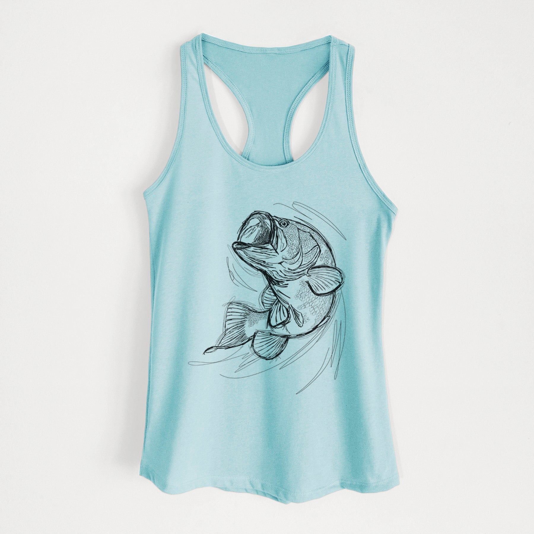Largemouth Bass Fish - Micropterus salmoides - Women's Racerback Tanktop
