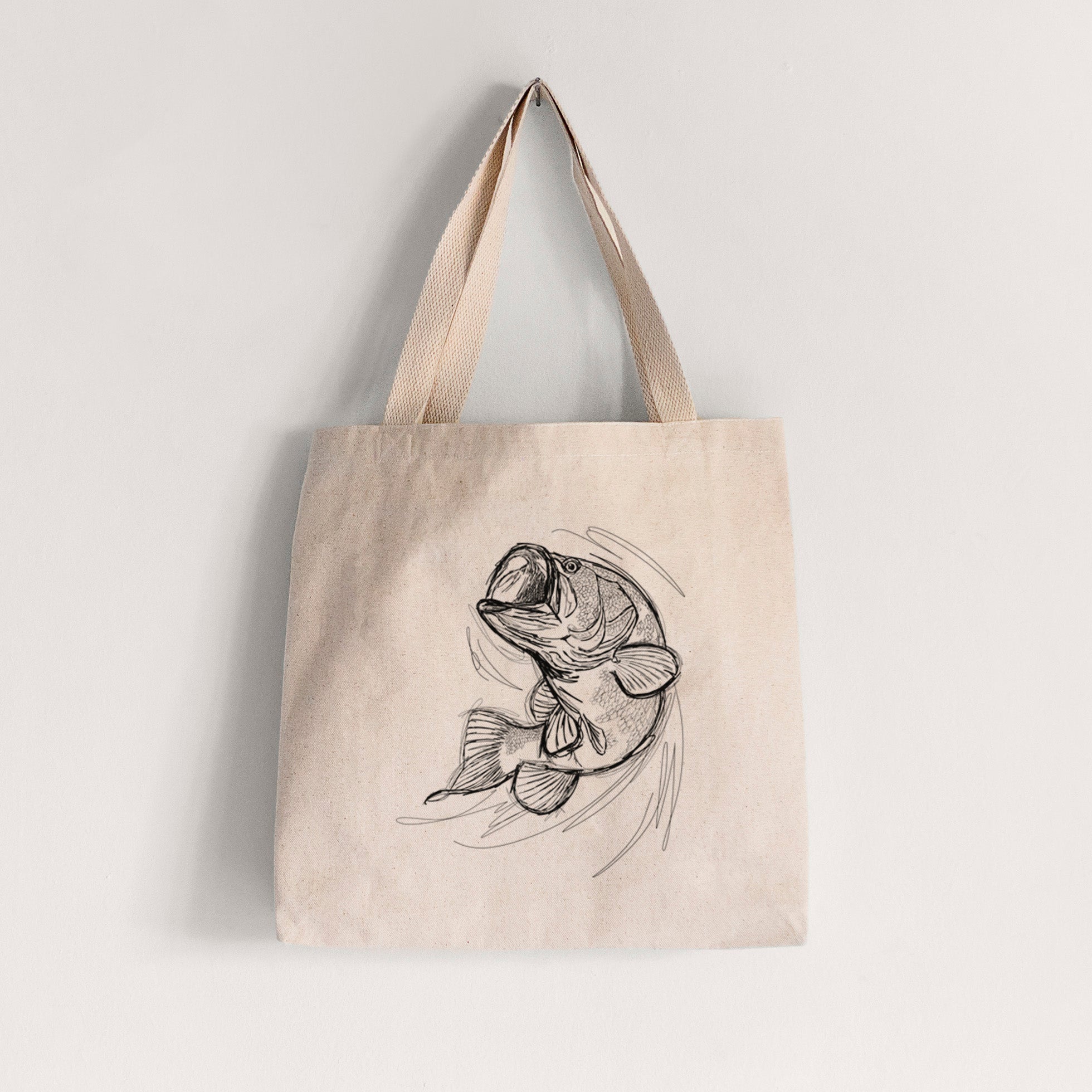 Largemouth Bass Fish - Micropterus salmoides - Tote Bag