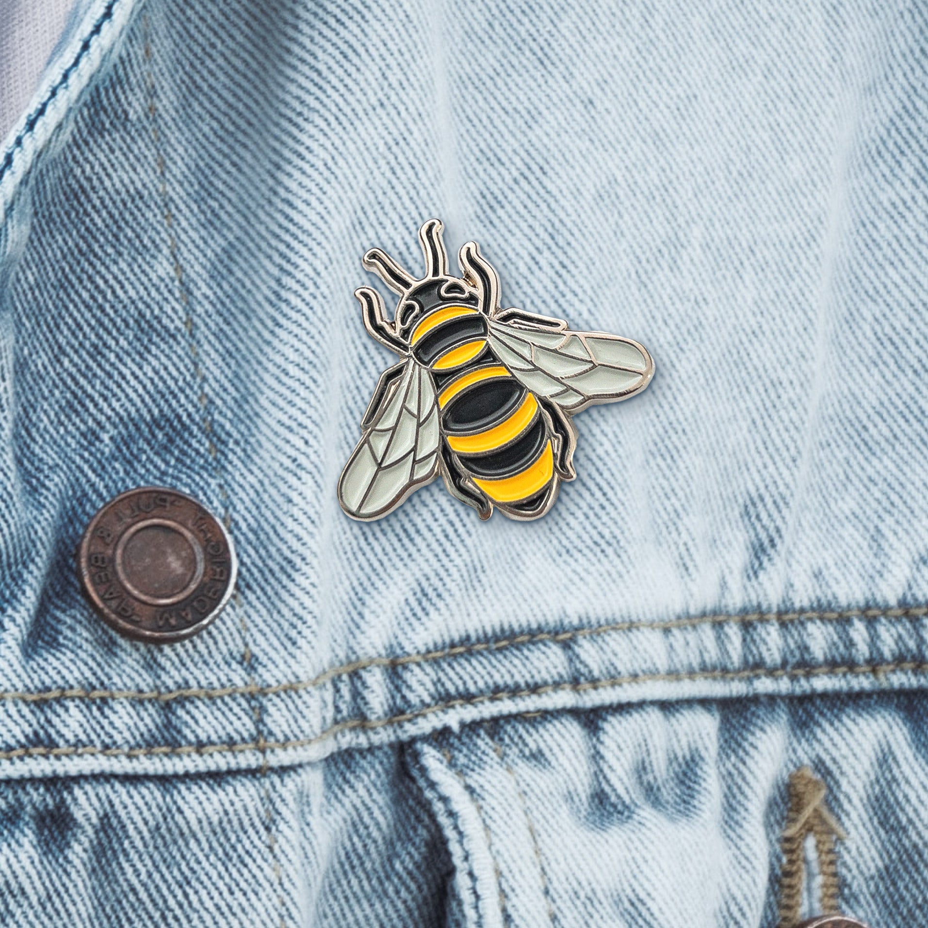 honeybee enamel pin
