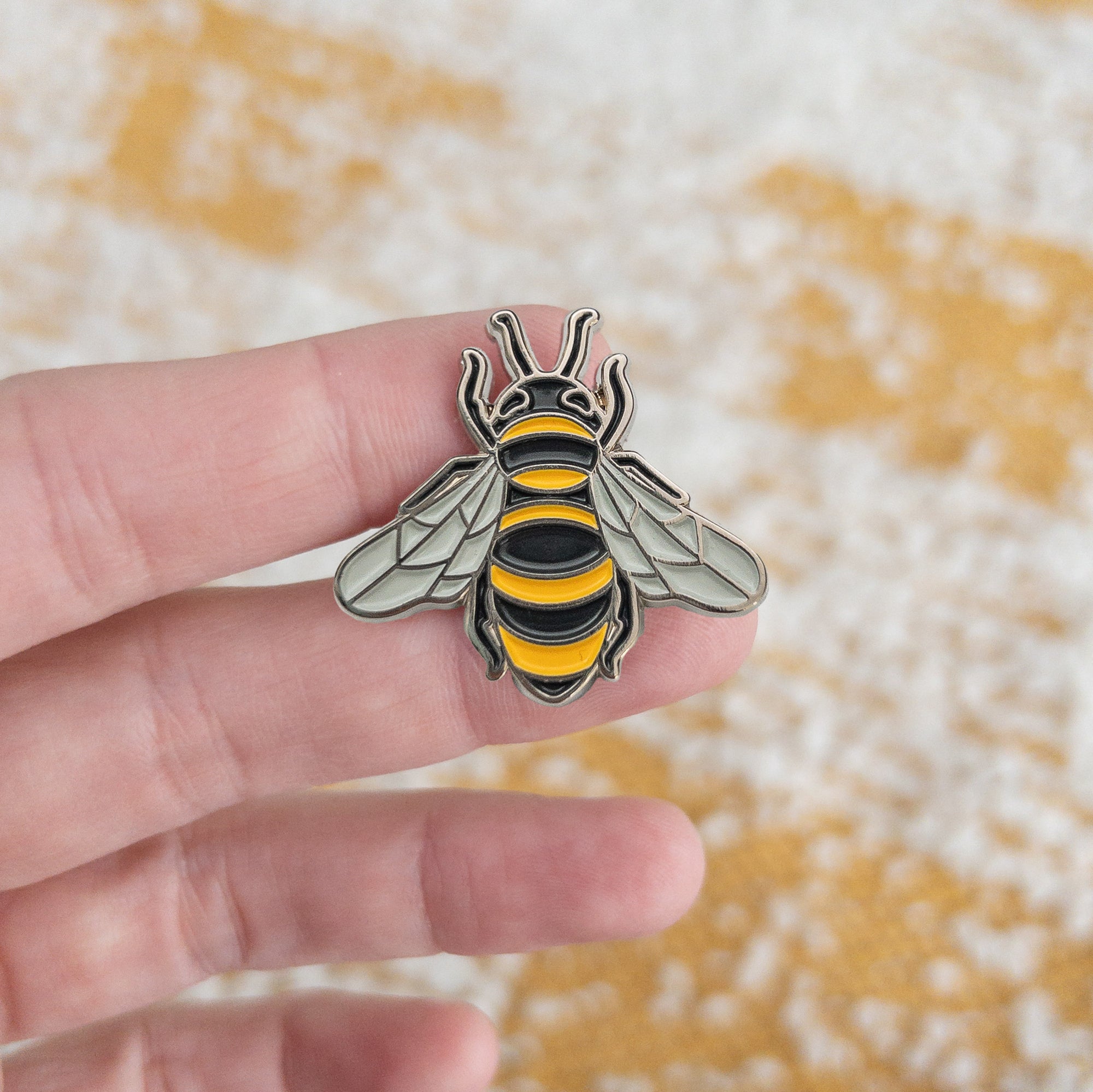 honeybee enamel pin