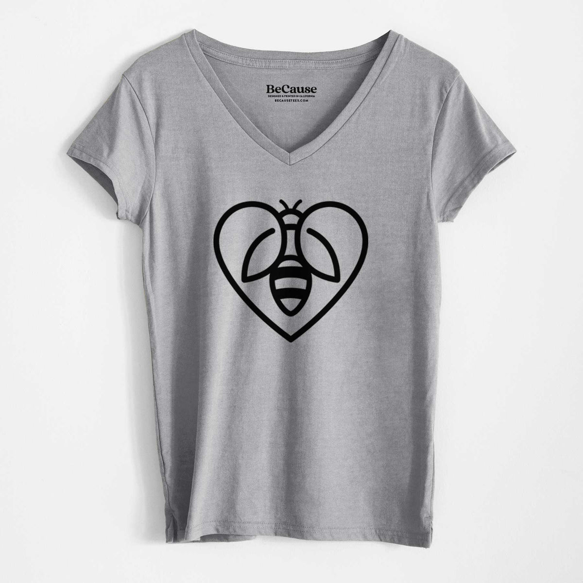 Bee Heart Icon - Women&#39;s 100% Recycled V-neck