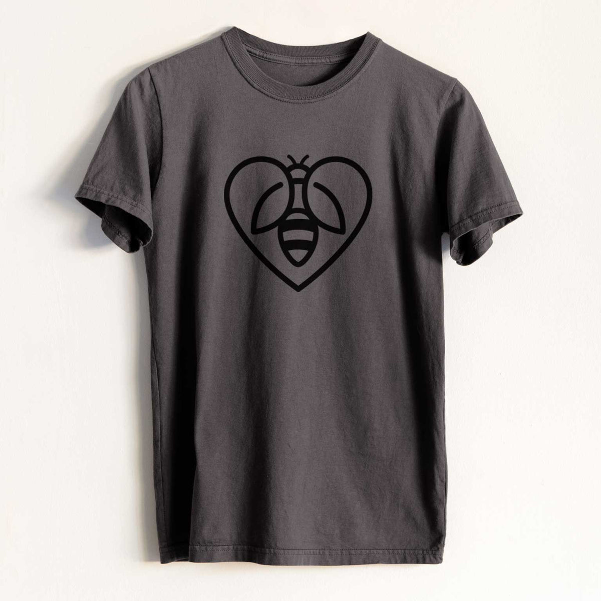 Bee Heart Icon - Heavyweight Men&#39;s 100% Organic Cotton Tee