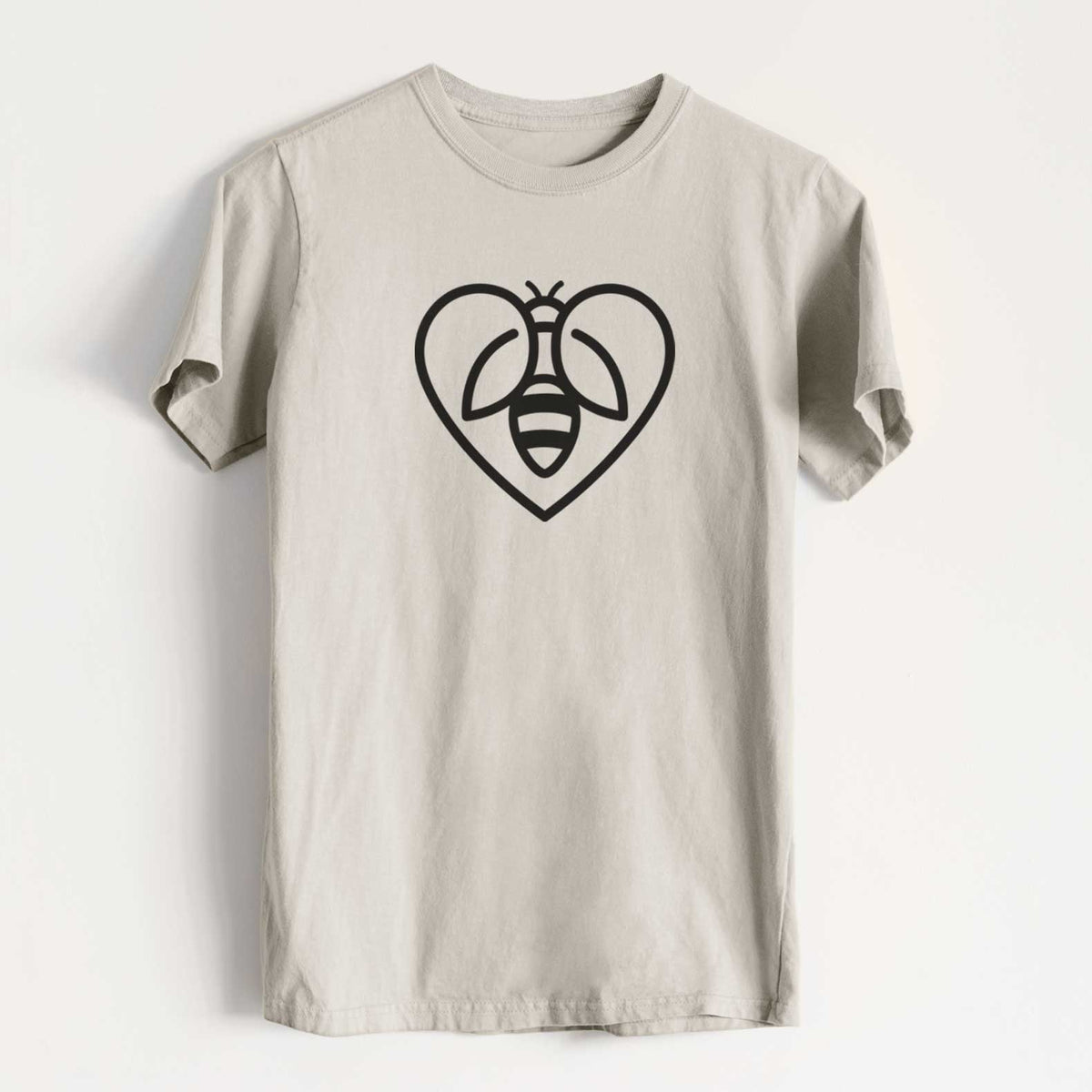 Bee Heart Icon - Heavyweight Men&#39;s 100% Organic Cotton Tee