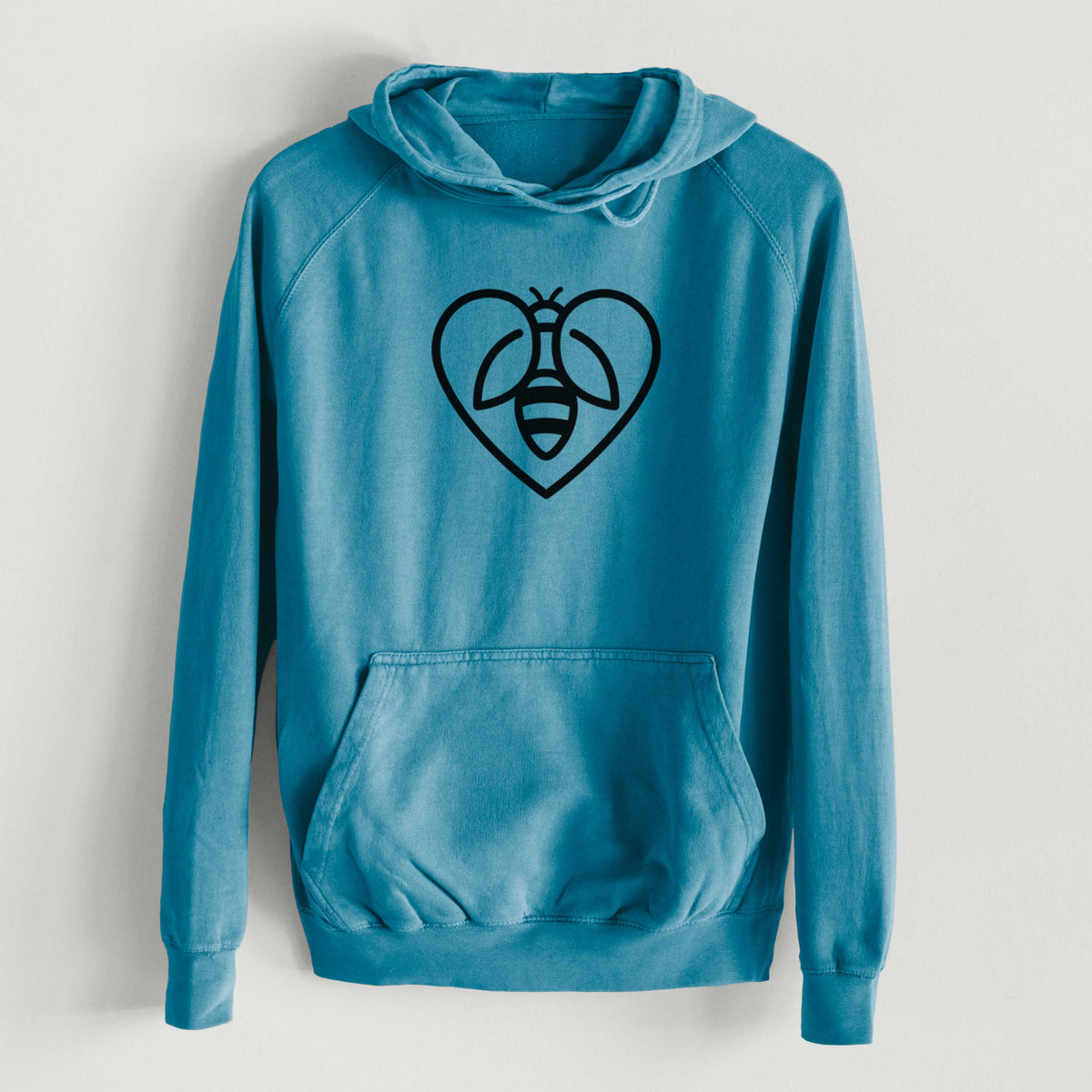 Bee Heart Icon  - Mid-Weight Unisex Vintage 100% Cotton Hoodie