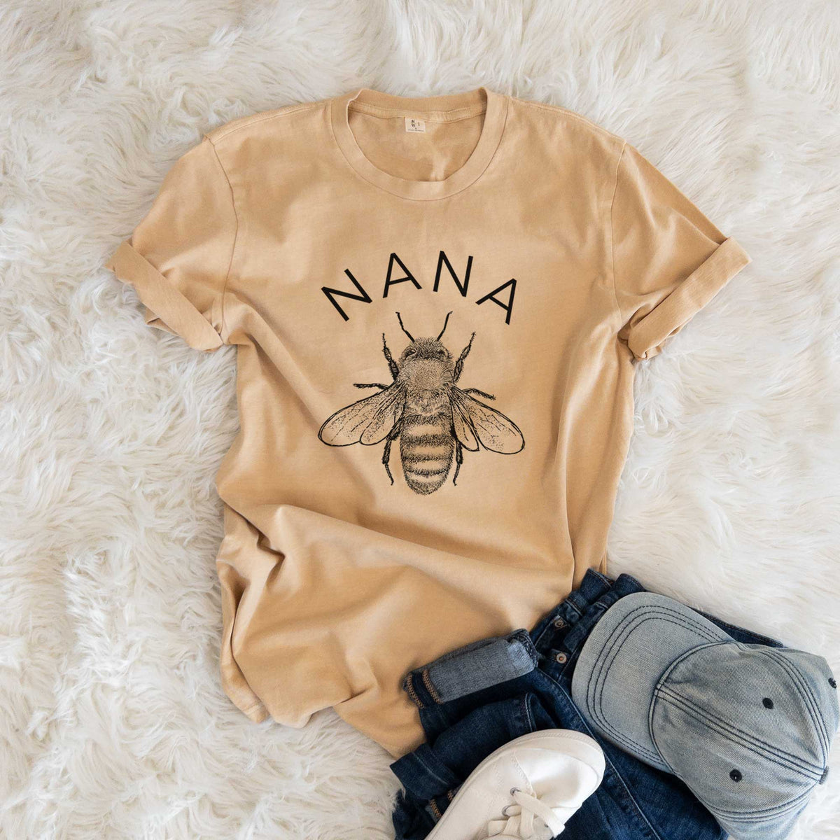 Nana Bee -  Mineral Wash 100% Organic Cotton Short Sleeve