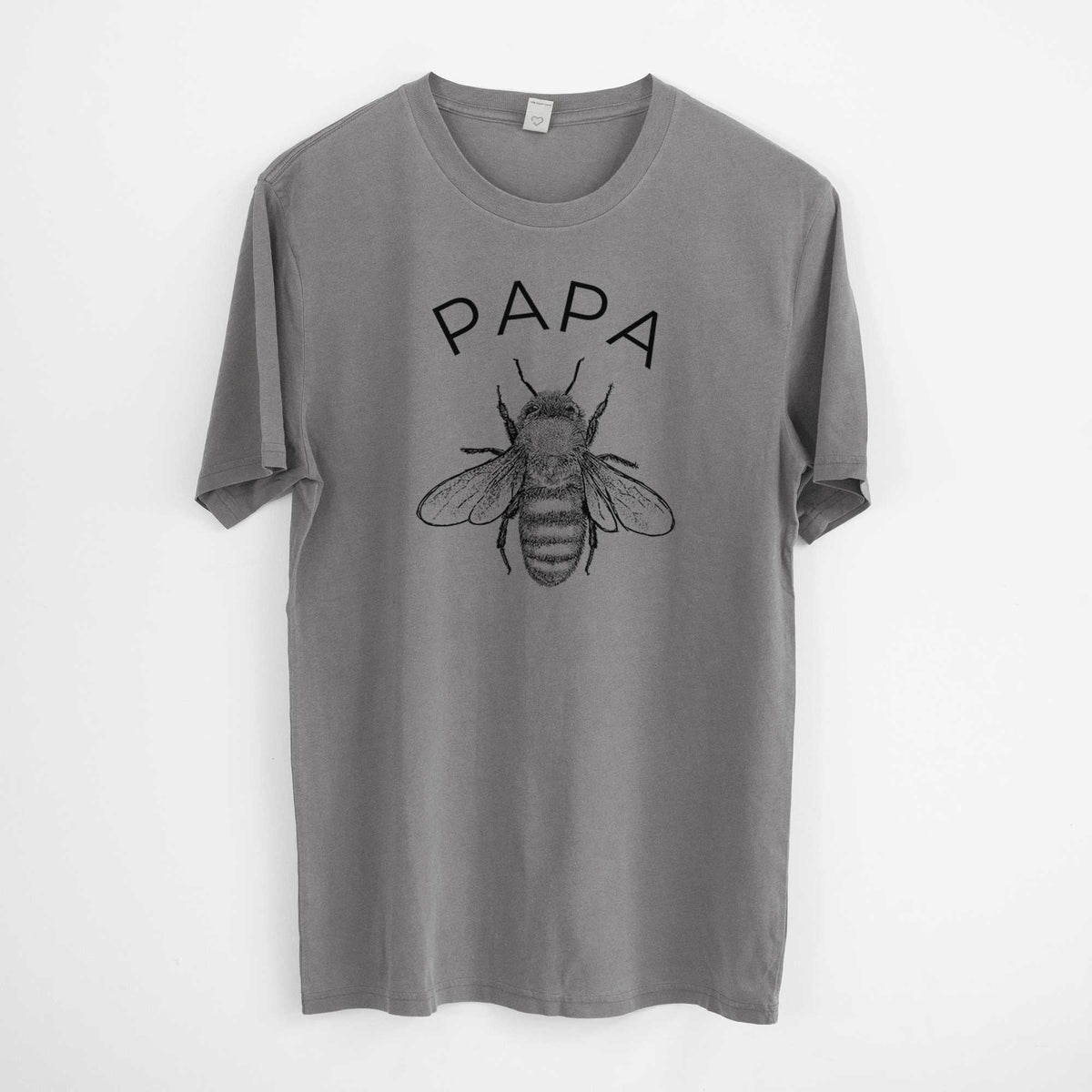 Papa Bee -  Mineral Wash 100% Organic Cotton Short Sleeve