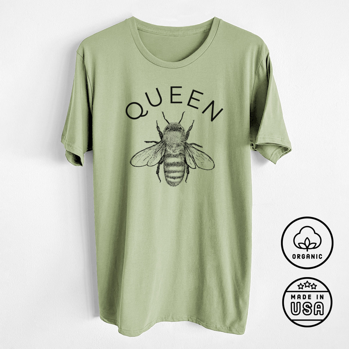 Queen Bee - Unisex Crewneck - Made in USA - 100% Organic Cotton
