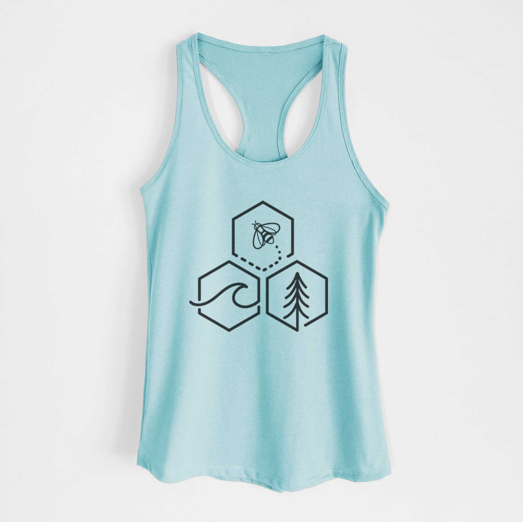 Bee-Sea-Tree Triptych - Women's Racerback Tanktop
