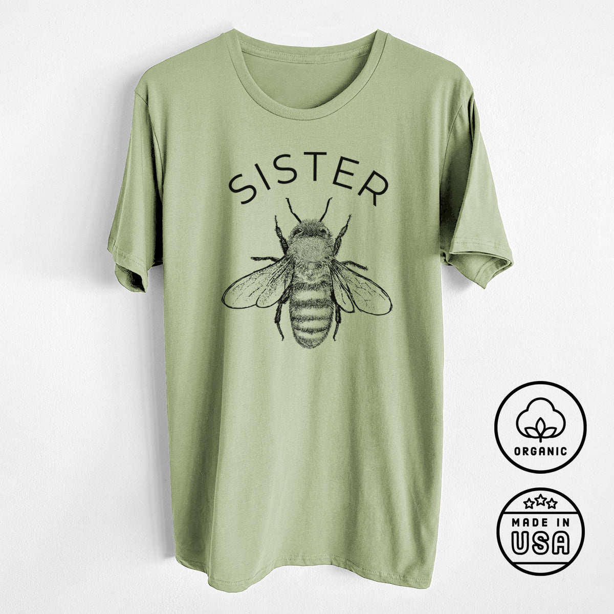 Sister Bee - Unisex Crewneck - Made in USA - 100% Organic Cotton