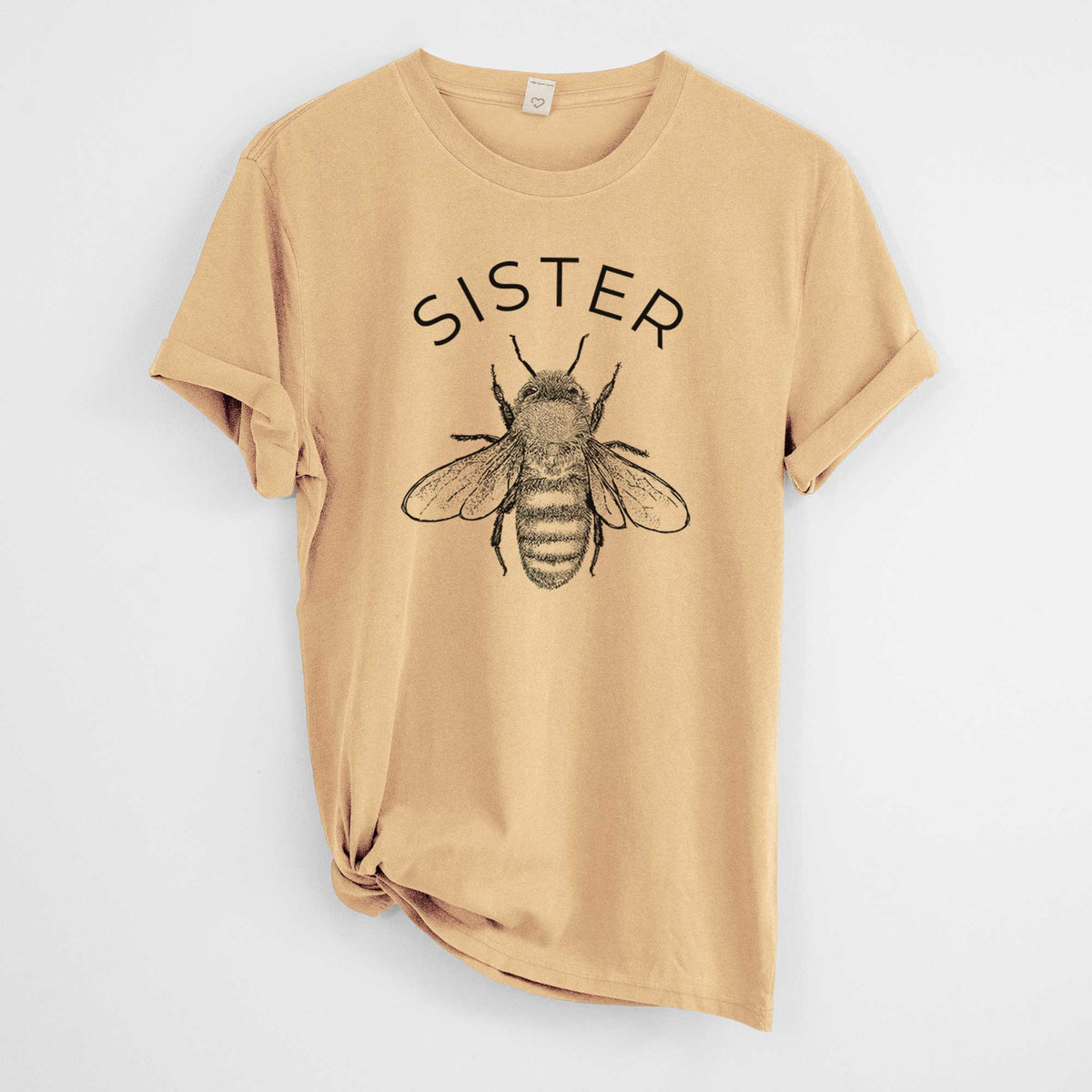 Sister Bee -  Mineral Wash 100% Organic Cotton Short Sleeve