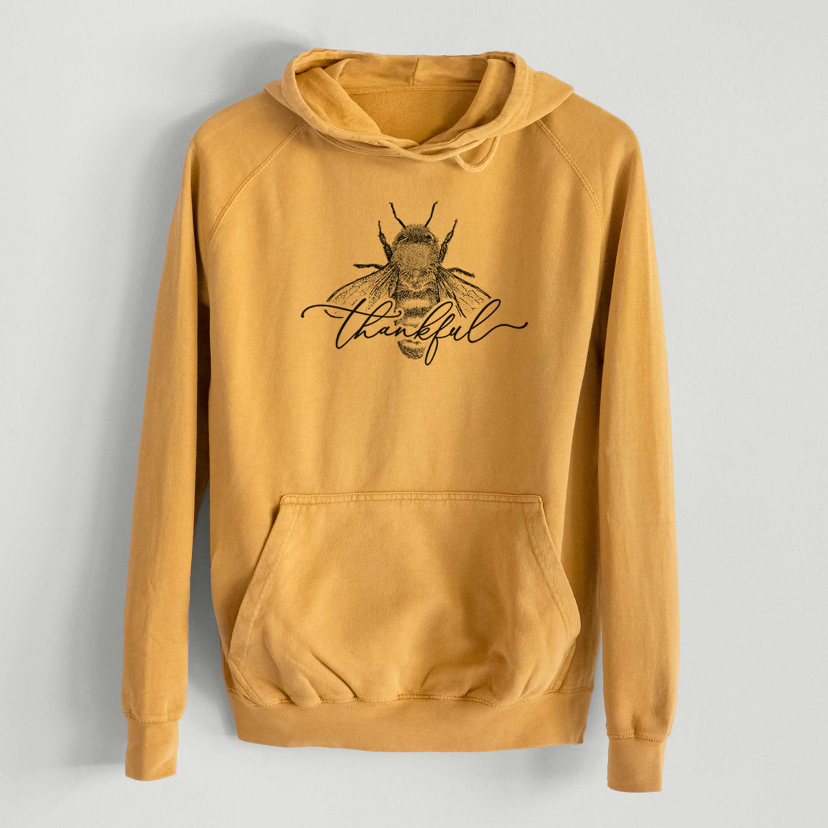 Bee Thankful  - Mid-Weight Unisex Vintage 100% Cotton Hoodie