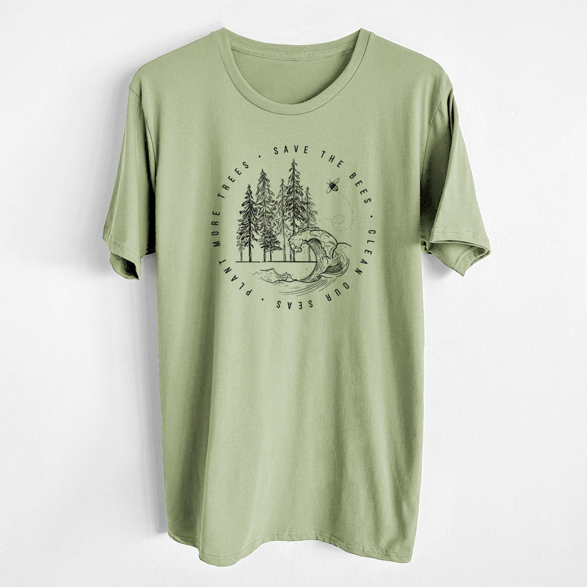Save the Bees, Clean our Seas, Plant more Trees - Unisex Crewneck - Made in USA - 100% Organic Cotton
