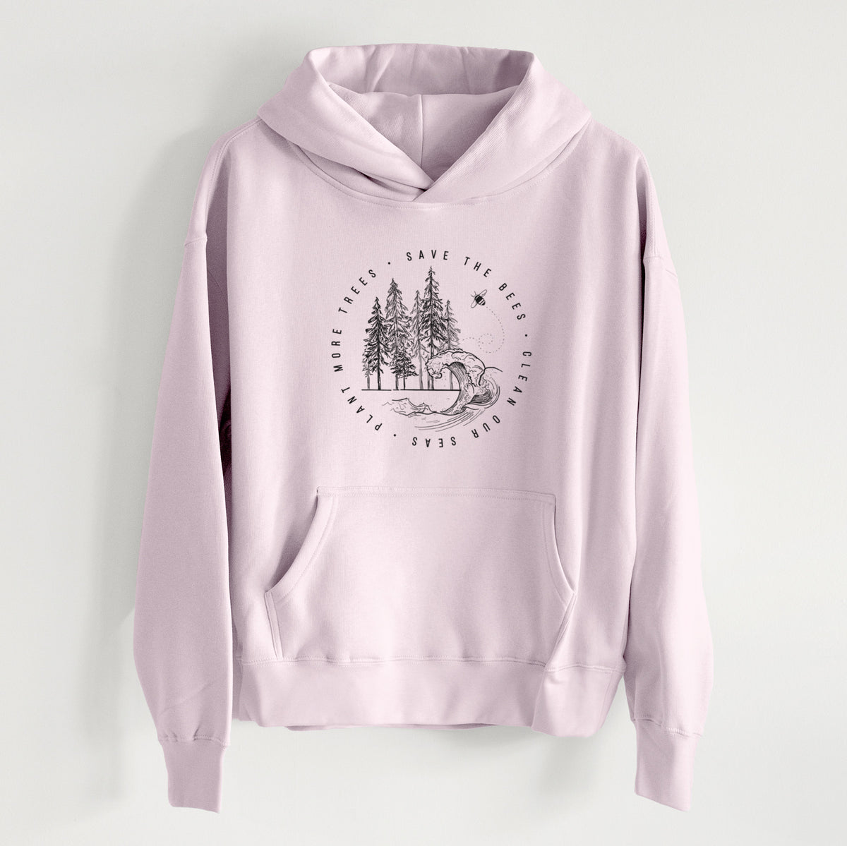 Save the Bees, Clean our Seas, Plant more Trees - Women&#39;s Heavyweight Relaxed Hoodie