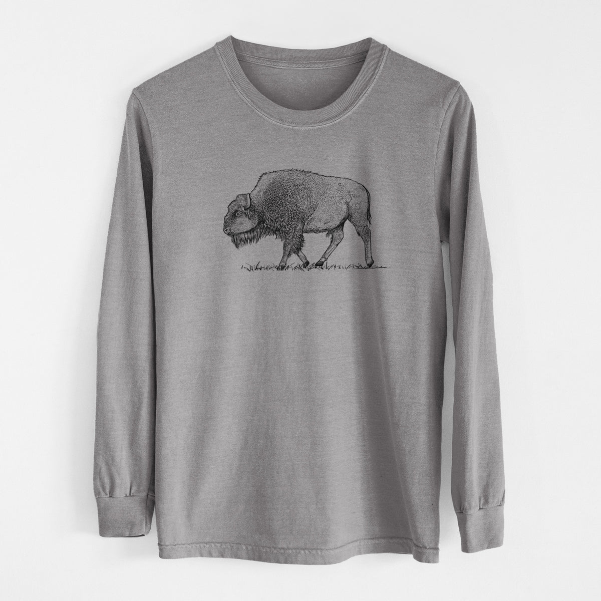 American Bison / Buffalo - Bison bison - Heavyweight 100% Cotton Long Sleeve