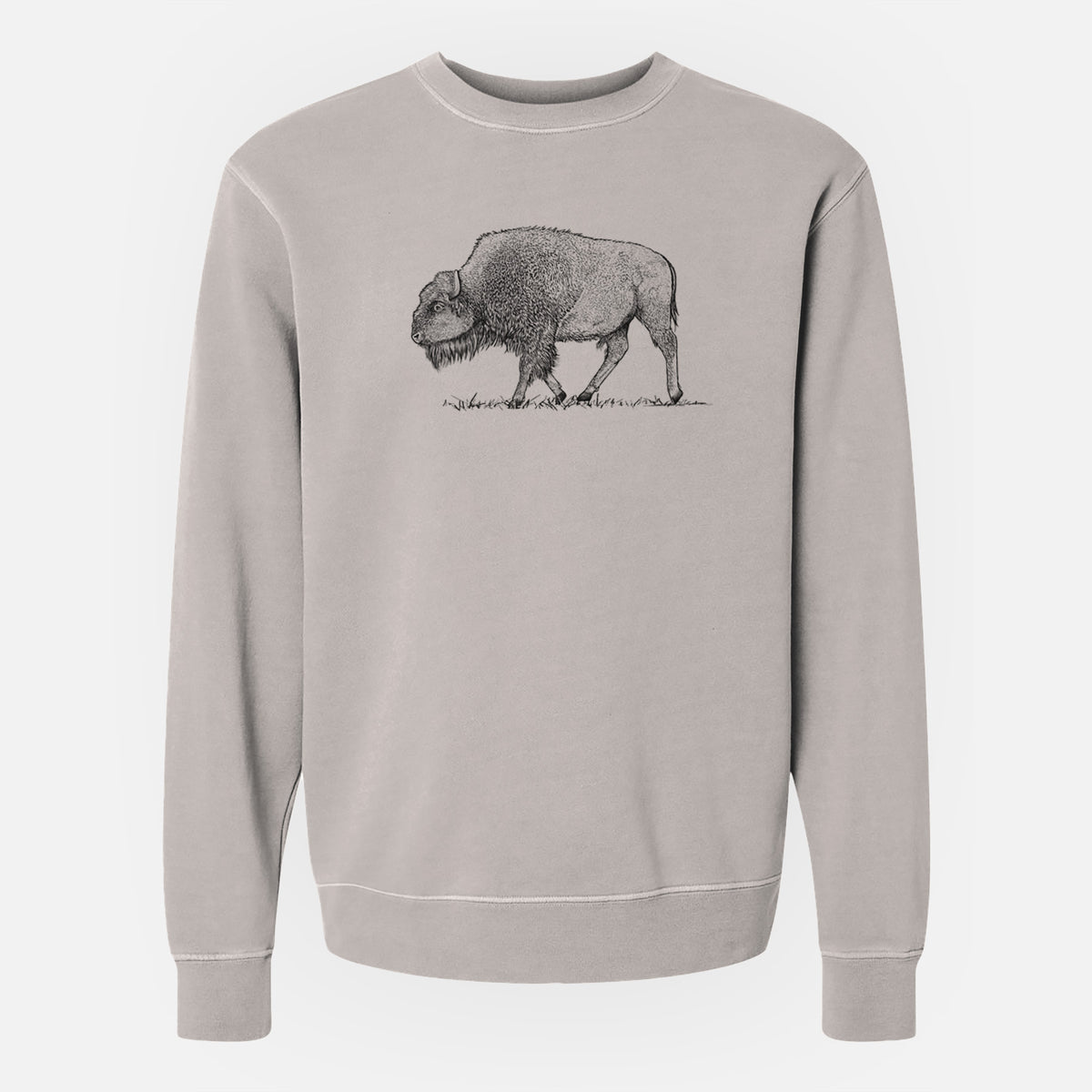 American Bison / Buffalo - Bison bison - Unisex Pigment Dyed Crew Sweatshirt