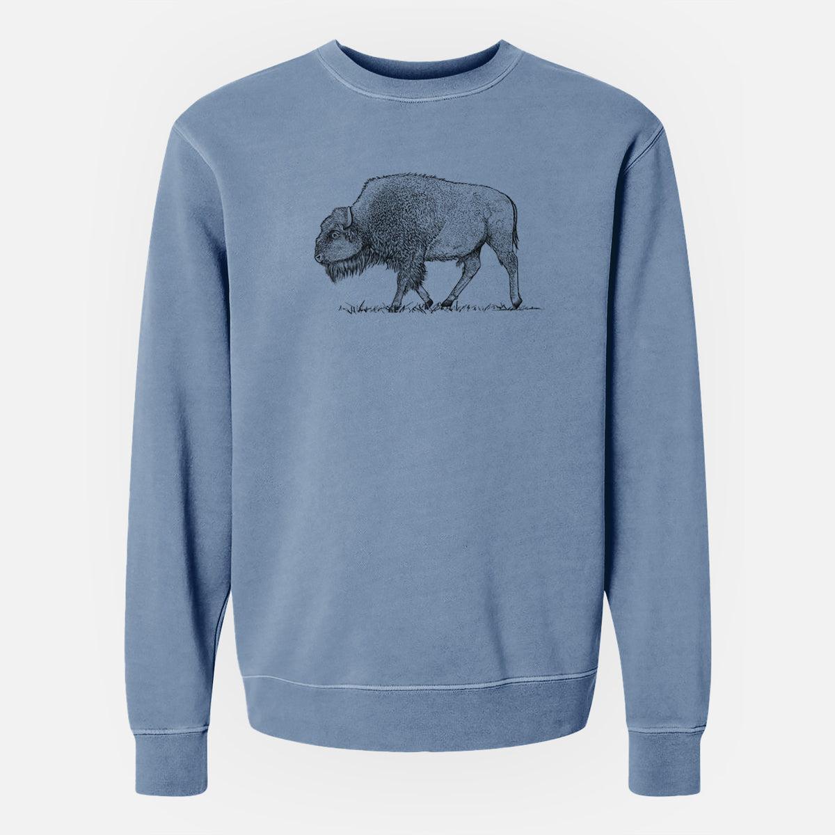 American Bison / Buffalo - Bison bison - Unisex Pigment Dyed Crew Sweatshirt
